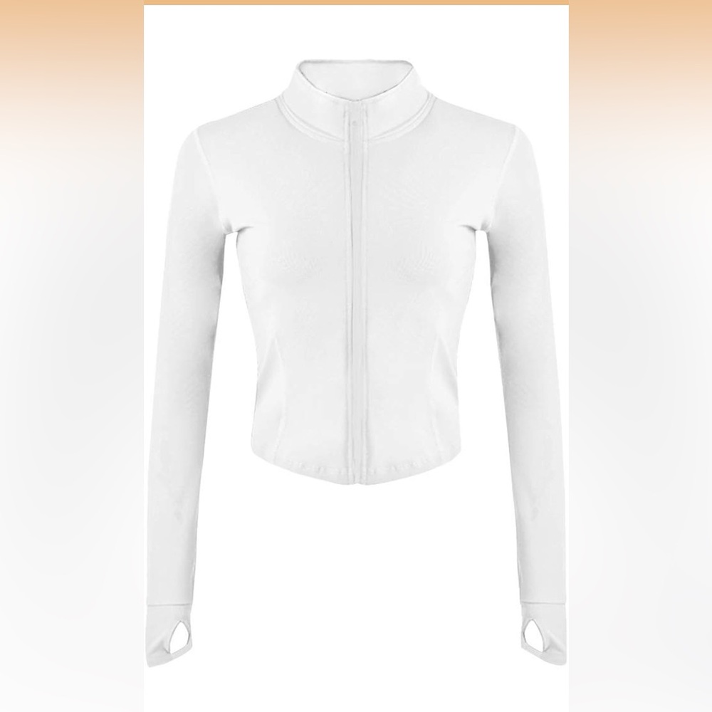 White Activewear zip up
